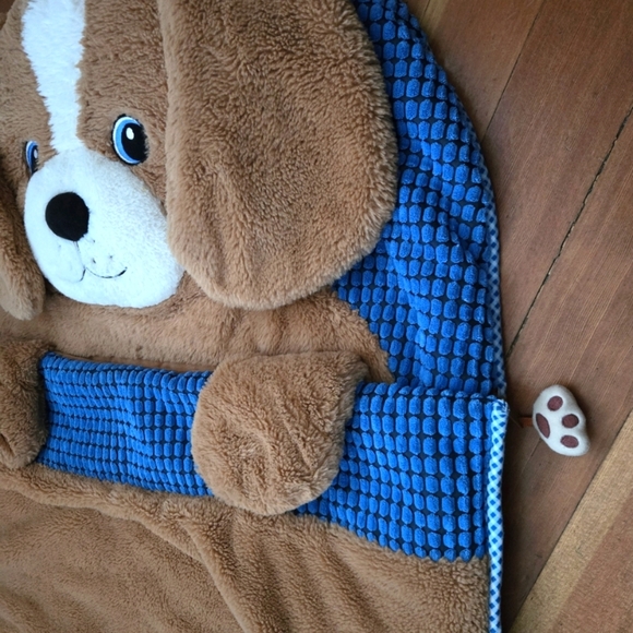 Hug Fun Animal Slumber Kids Brown Puppy Dog Plush Cozy Nap Sleeping Bag 66"x28" - Picture 3 of 6